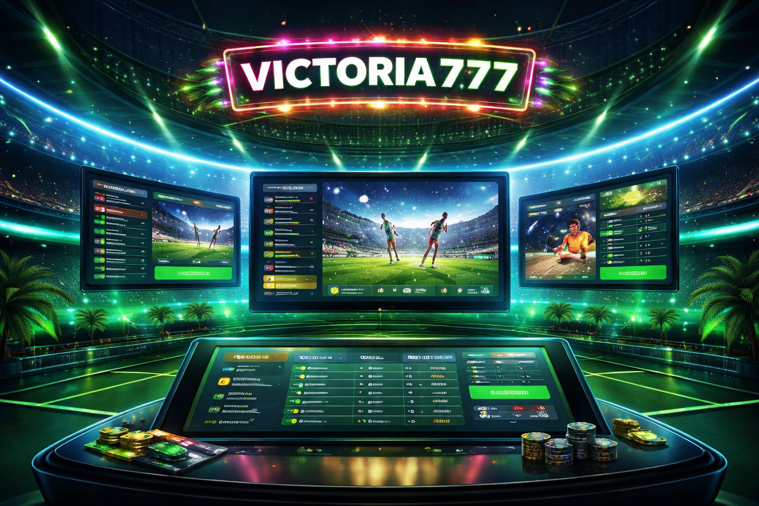 Interfaz de apuestas deportivas VICTORIA777 con mercados de partidos en vivo